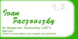ivan paczovszky business card
